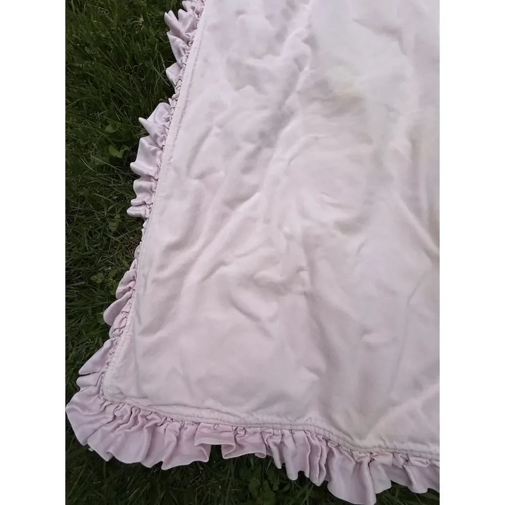 Bella Notte Linens Dusty Rose Pink Velvet Euro Sham Pillow Cover Ruffled *READ
